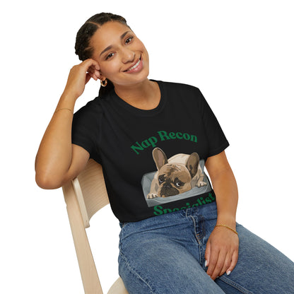 Nap Recon Specialist T-Shirt — Cute French Bulldog Nap Shirt for Dog Lovers
