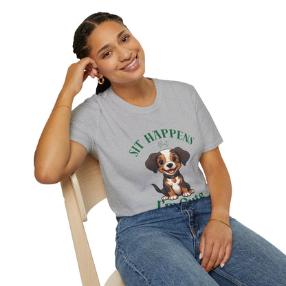 “Shit Happens I’m Cute” Puppy Graphic T-Shirt