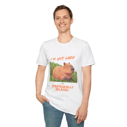 Capybara 'I'm Not Lazy—Strategically Relaxed' T-Shirt