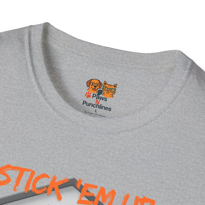"Stick 'Em Up" Raccoon snack heist Unisex Tee