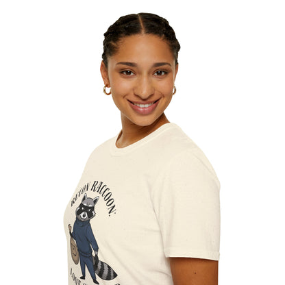 Recon Raccoon T-Shirt — "Loot Secured" Cute Thief Raccoon Graphic Tee