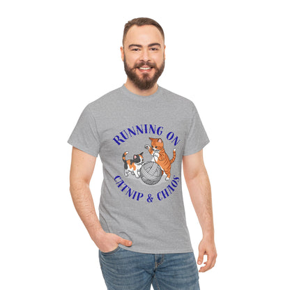 Running on Catnip & Chaos — Tee for Cat Lovers
