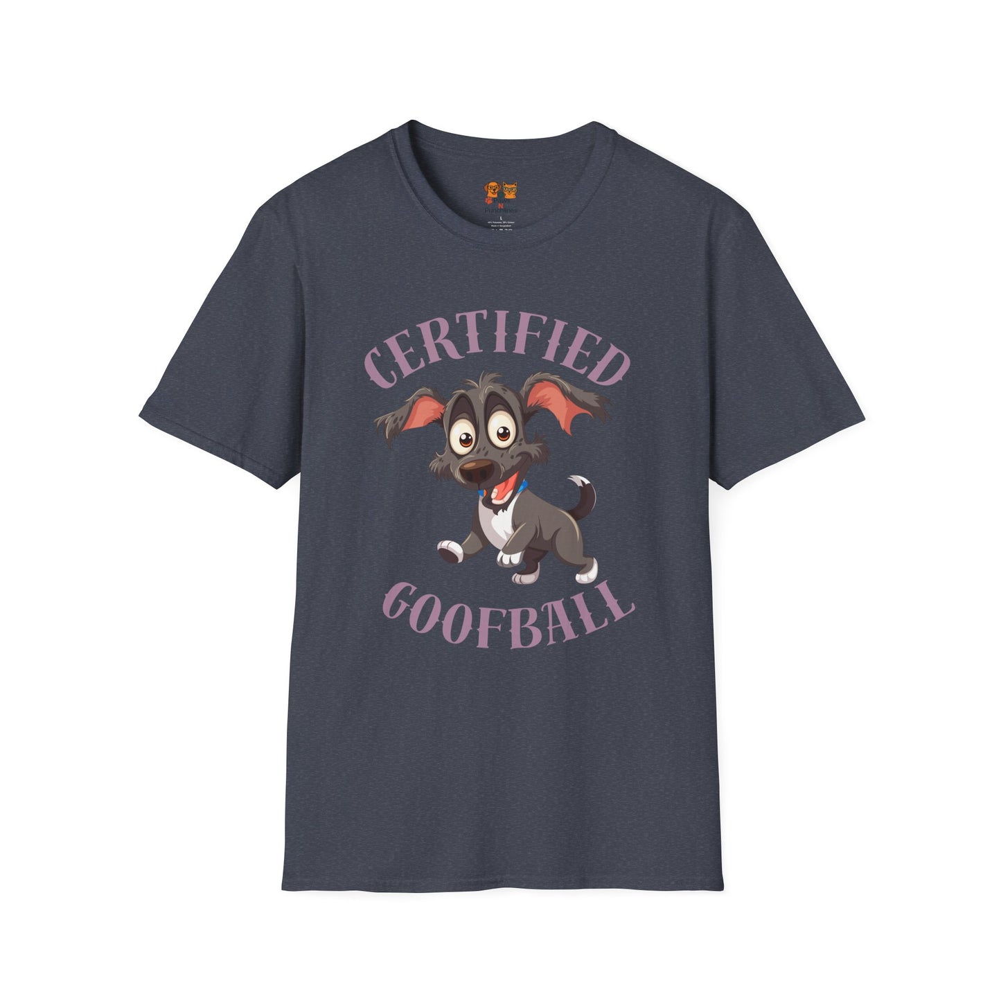 Certified Goofball Dog T-Shirt — Cute Cartoon Puppy Graphic Tee