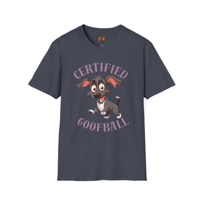 Certified Goofball Dog T-Shirt — Cute Cartoon Puppy Graphic Tee
