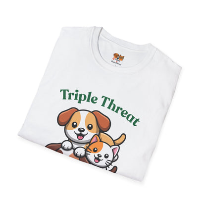 Triple Threat Snacc Edition T-Shirt – Cute Puppy & Kitten Stack Graphic Shirt