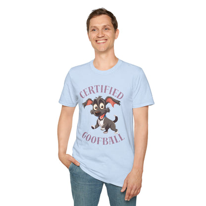 Certified Goofball Dog T-Shirt — Cute Cartoon Puppy Graphic Tee
