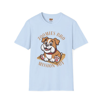 Puppy Graphic T-Shirt — “Zoomies Bro Mission Only” Cute Cartoon Dog Tee