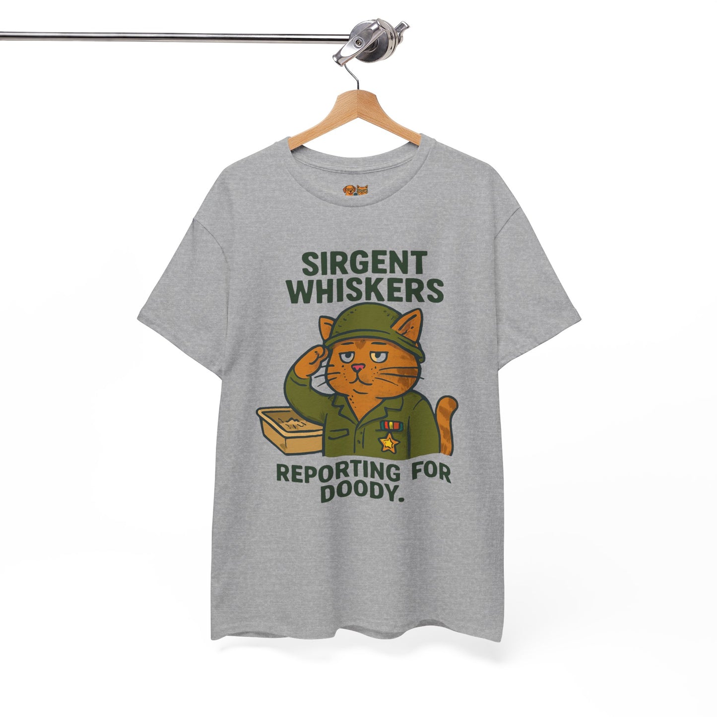 Sirgent Whiskers 'Reporting for Doody' Cat Tee