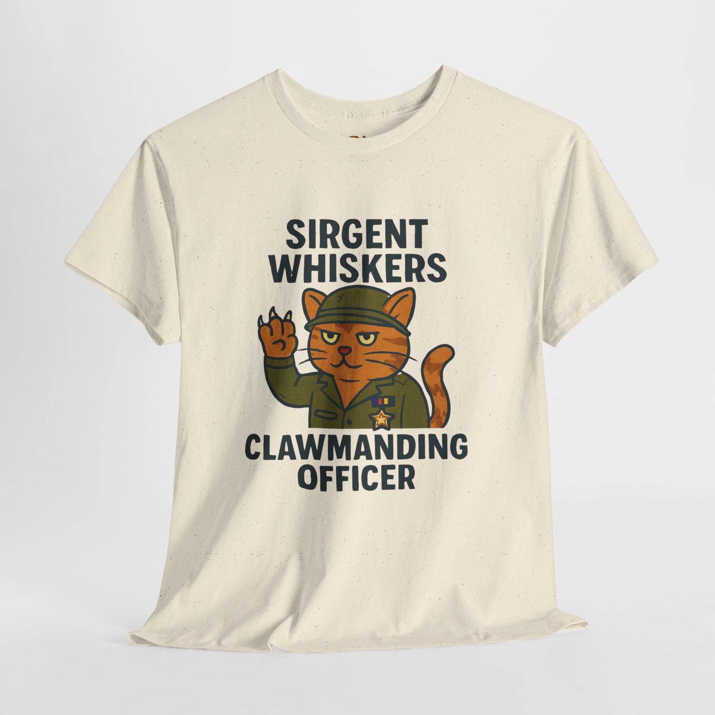 Sirgent Whiskers “Clawmanding Officer” Cat T-Shirt