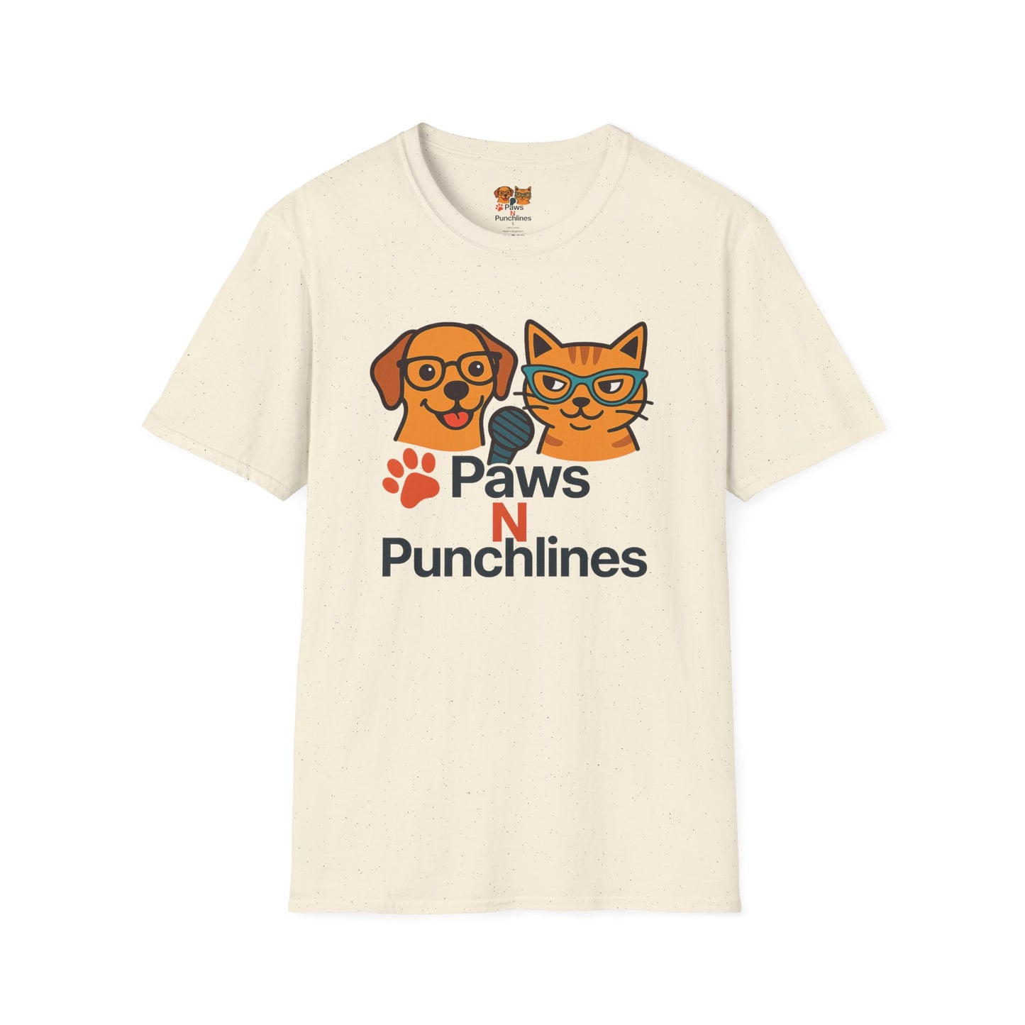 Paws N Punchlines T‑Shirt — Funny Dog & Cat Podcast Tee