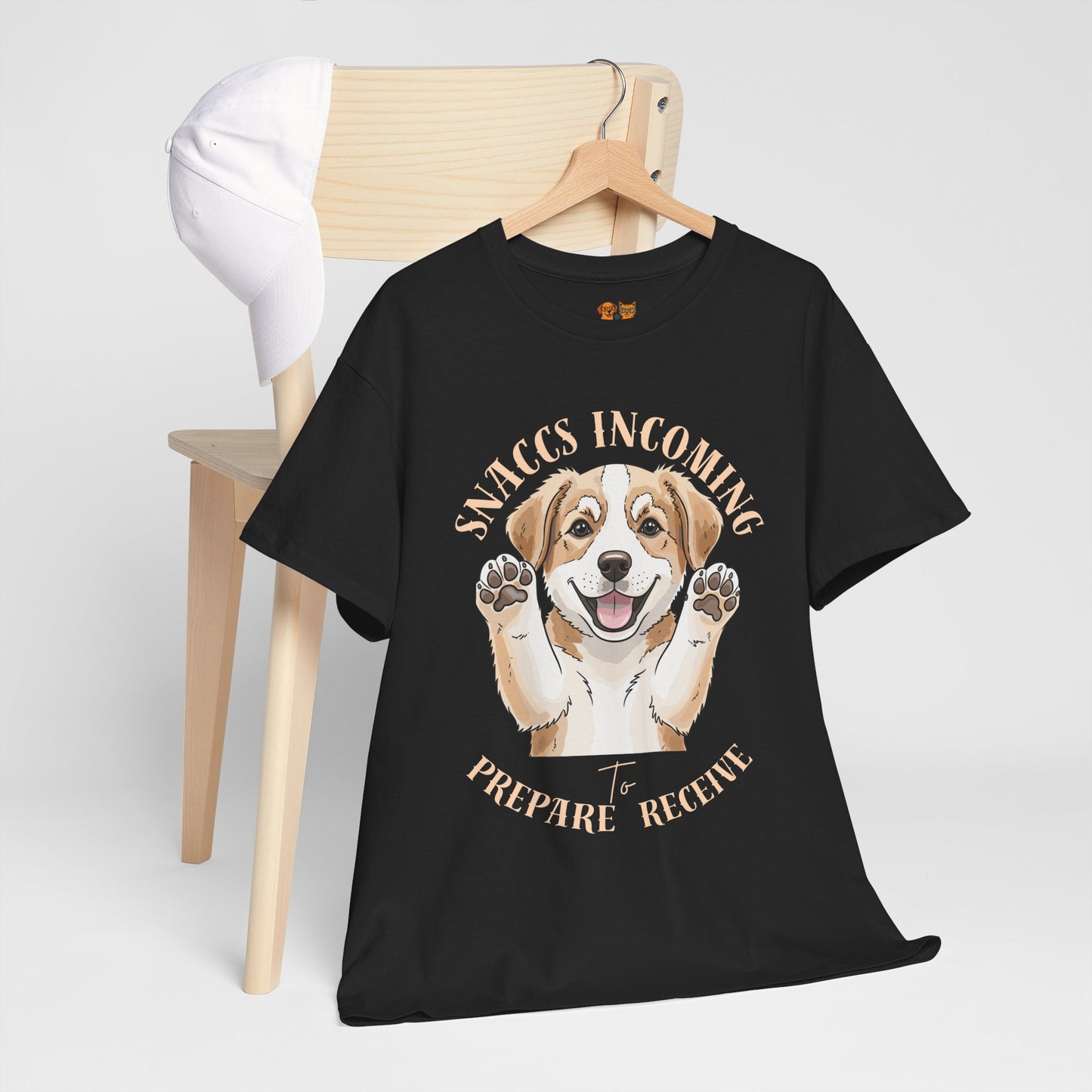 Corgi Puppy Pawprints T‑Shirt — Happy 'Mooorning' Dog Lover Tee