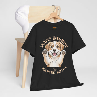 Corgi Puppy Pawprints T‑Shirt — Happy 'Mooorning' Dog Lover Tee