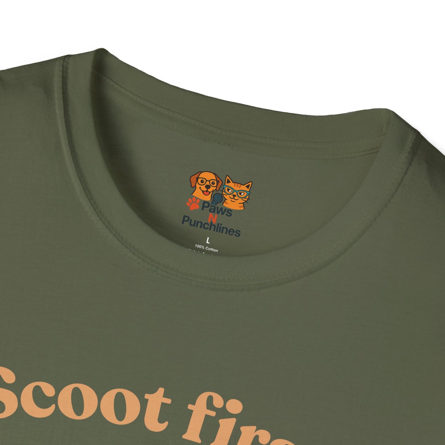 Scoot First Pug T-Shirt — "Scoot first. Questions later." Cute Scooter Dog Tee