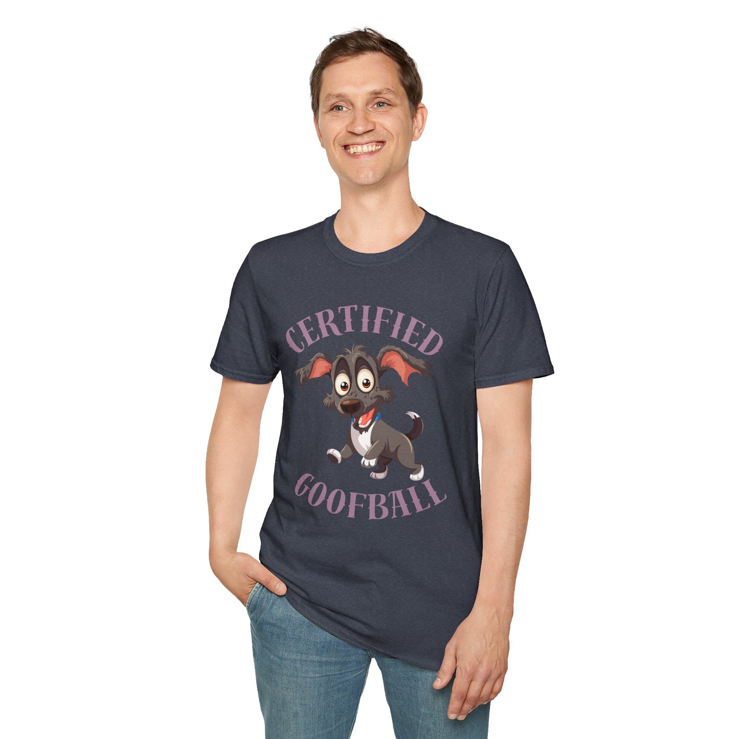 Certified Goofball Dog T-Shirt — Cute Cartoon Puppy Graphic Tee
