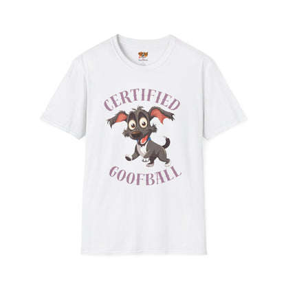 Certified Goofball Dog T-Shirt — Cute Cartoon Puppy Graphic Tee