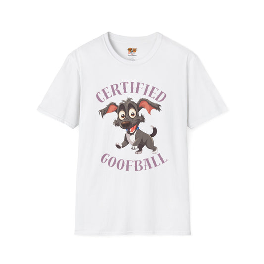 Certified Goofball Dog T-Shirt — Cute Cartoon Puppy Graphic Tee