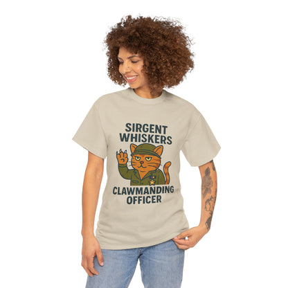 Sirgent Whiskers “Clawmanding Officer” Cat T-Shirt