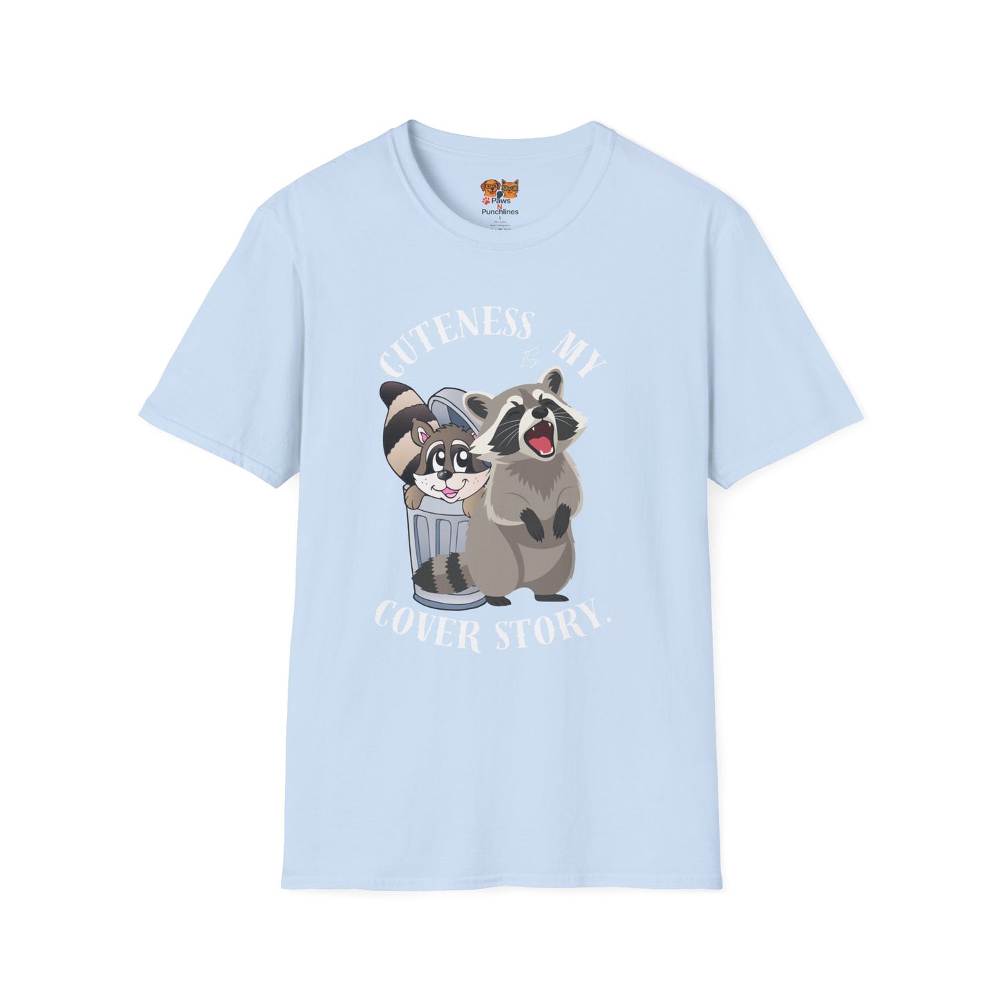 Cuteness Is My Cover Story Tee — Funny Raccoon & Trash Panda Graphic T-Shirt