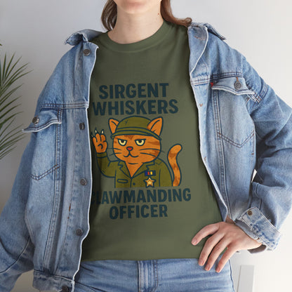 Sirgent Whiskers “Clawmanding Officer” Cat T-Shirt