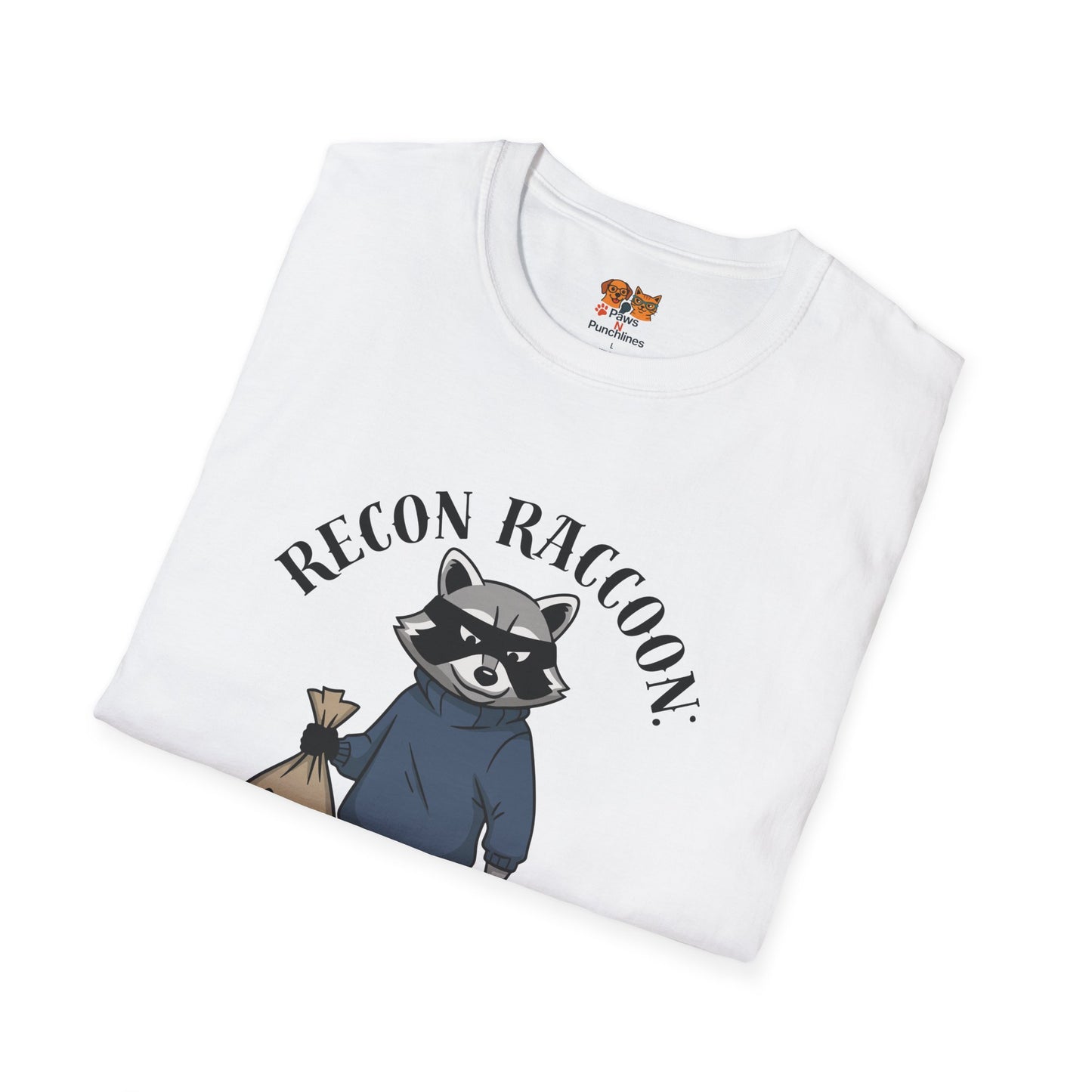 Recon Raccoon T-Shirt — "Loot Secured" Cute Thief Raccoon Graphic Tee