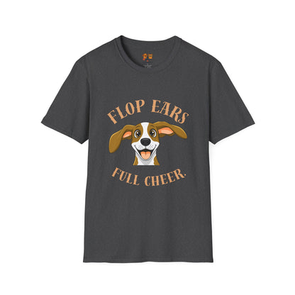 Flop Ears Full Cheer Dog T-Shirt — Cute Happy Pup Graphic Tee