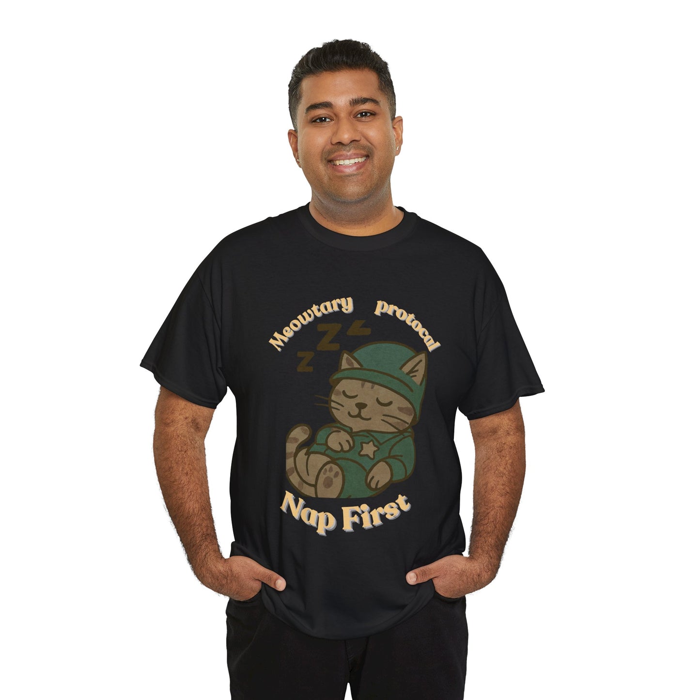 Nap First Cat T-Shirt — Cute Sleeping Kitten Graphic Tee