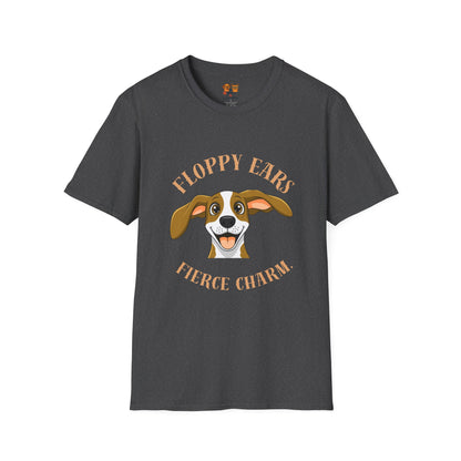 Floppy Ears Fierce Charm Dog T-Shirt — Cute Beagle Puppy Graphic Tee