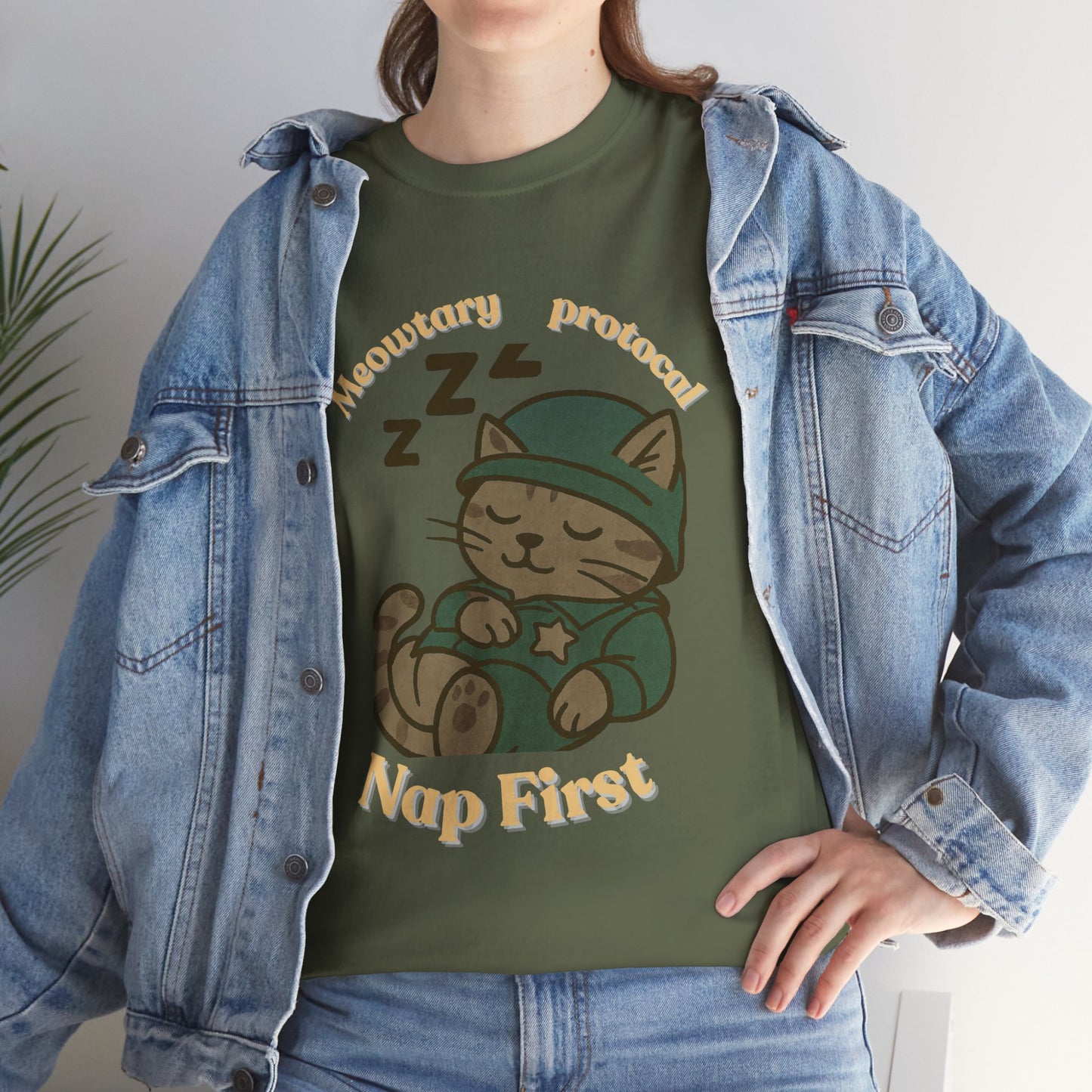 Nap First Cat T-Shirt — Cute Sleeping Kitten Graphic Tee
