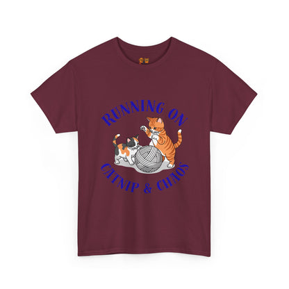Running on Catnip & Chaos — Tee for Cat Lovers