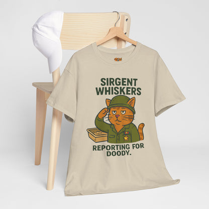 Sirgent Whiskers 'Reporting for Doody' Cat Tee