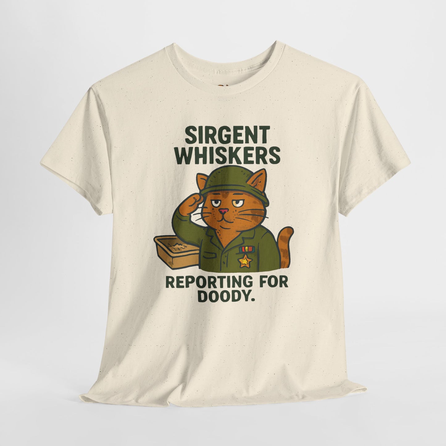 Sirgent Whiskers 'Reporting for Doody' Cat Tee