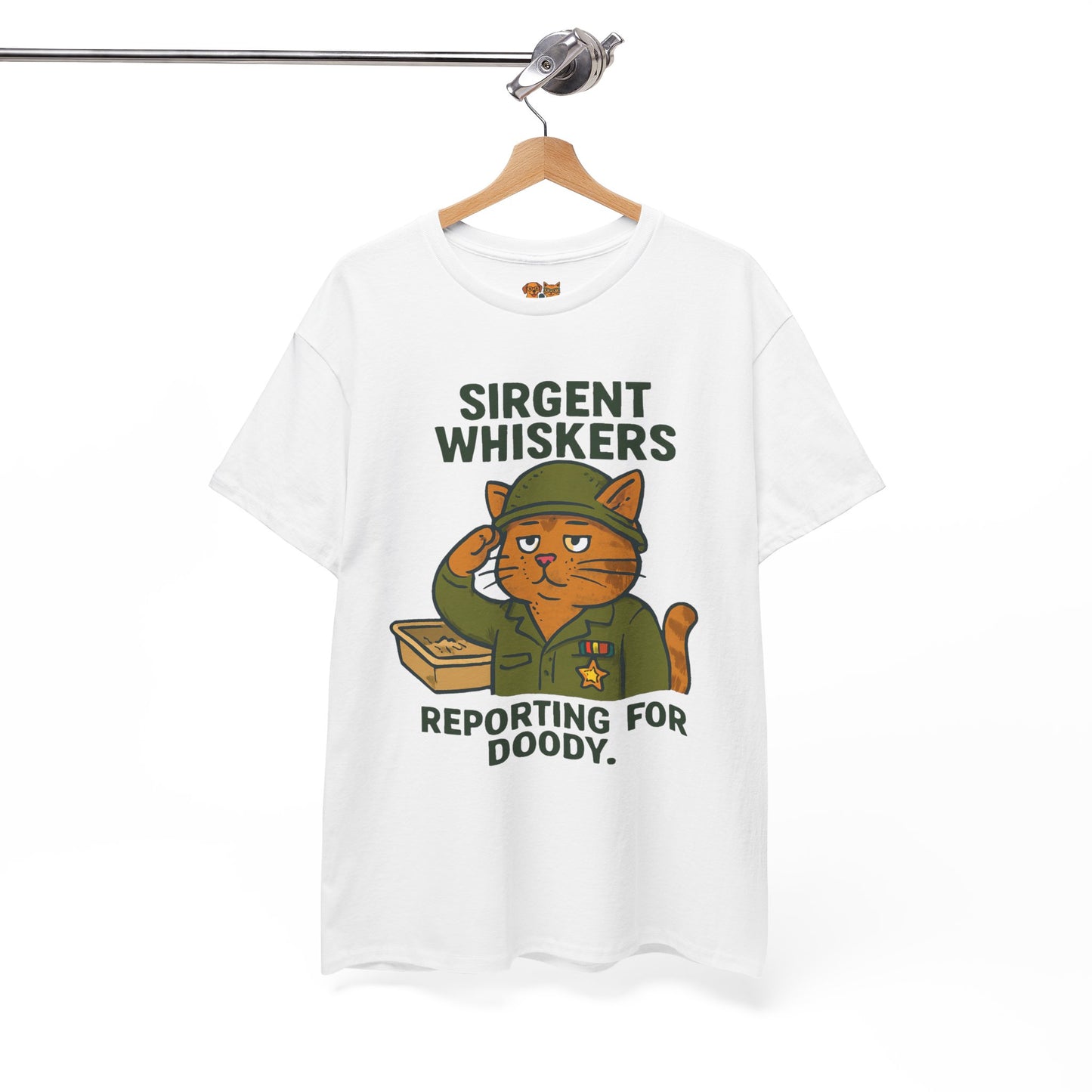 Sirgent Whiskers 'Reporting for Doody' Cat Tee