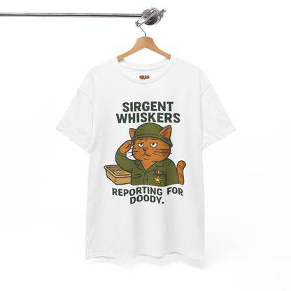 Sirgent Whiskers 'Reporting for Doody' Cat Tee