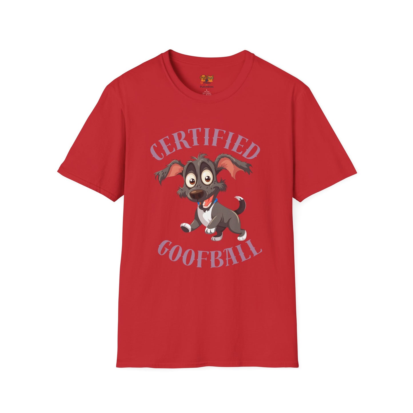 Certified Goofball Dog T-Shirt — Cute Cartoon Puppy Graphic Tee