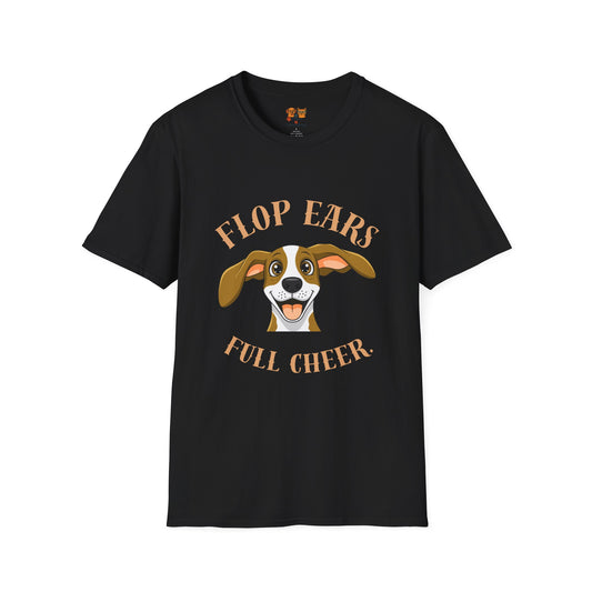 Flop Ears Full Cheer Dog T-Shirt — Cute Happy Pup Graphic Tee