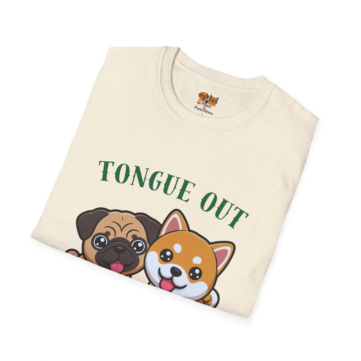Tongue Out Sass On T-Shirt — Cute Pug & Shiba Inu Graphic Tee