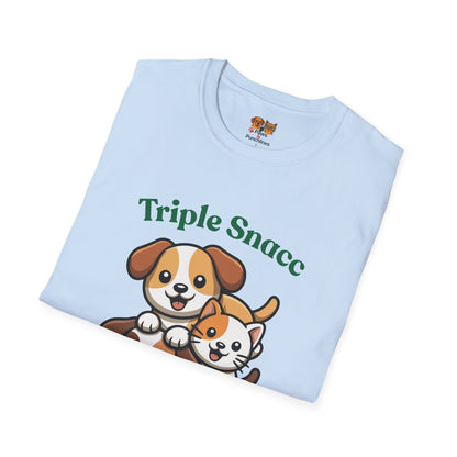 Triple Snacc Surveillance T-Shirt — Cute Stacked Puppies Graphic Tee