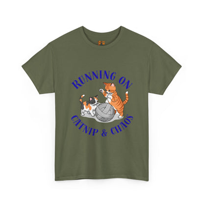 Running on Catnip & Chaos — Tee for Cat Lovers