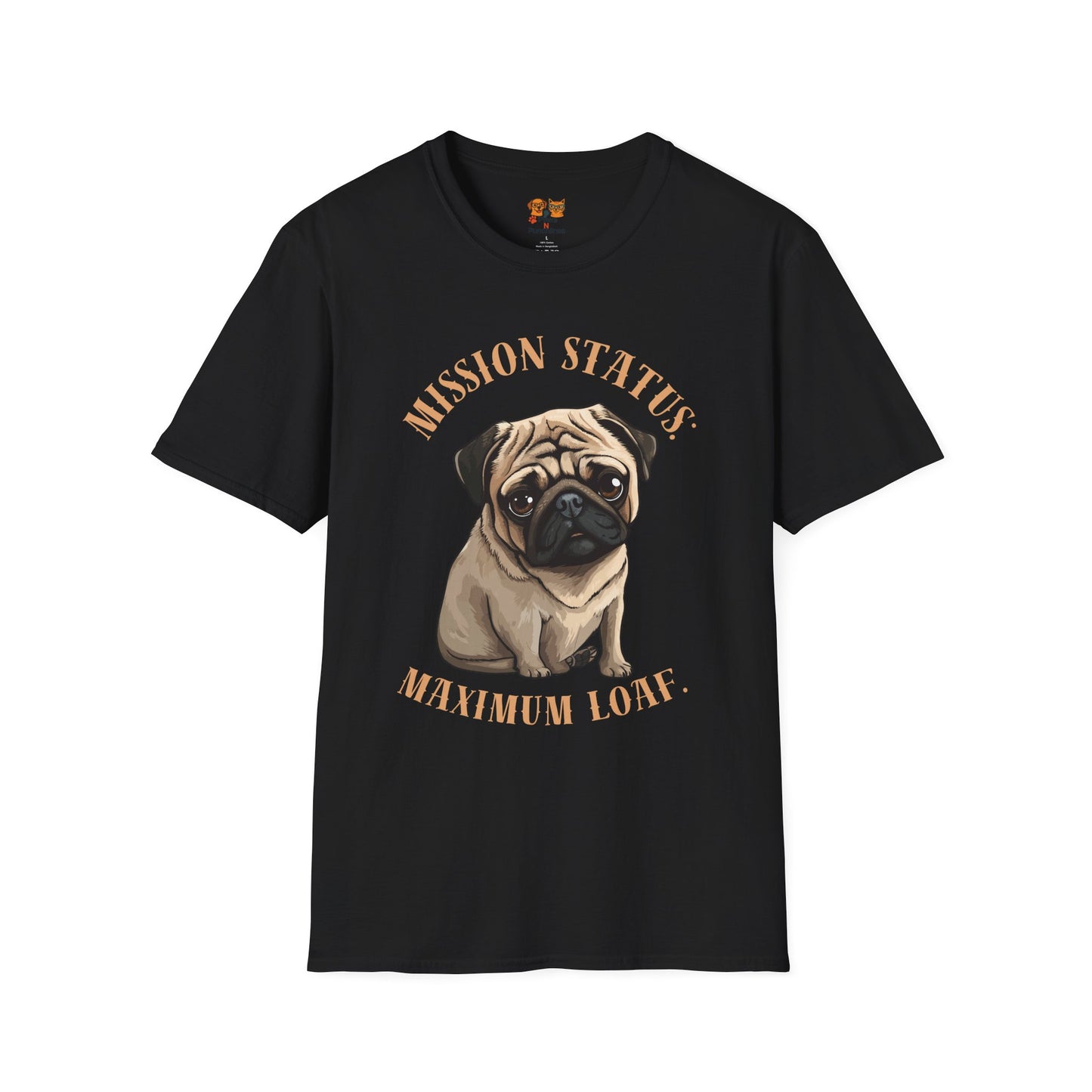 Pug Dog T‑Shirt — “Mission Status: Maximum Love” Cute Pug Graphic Tee