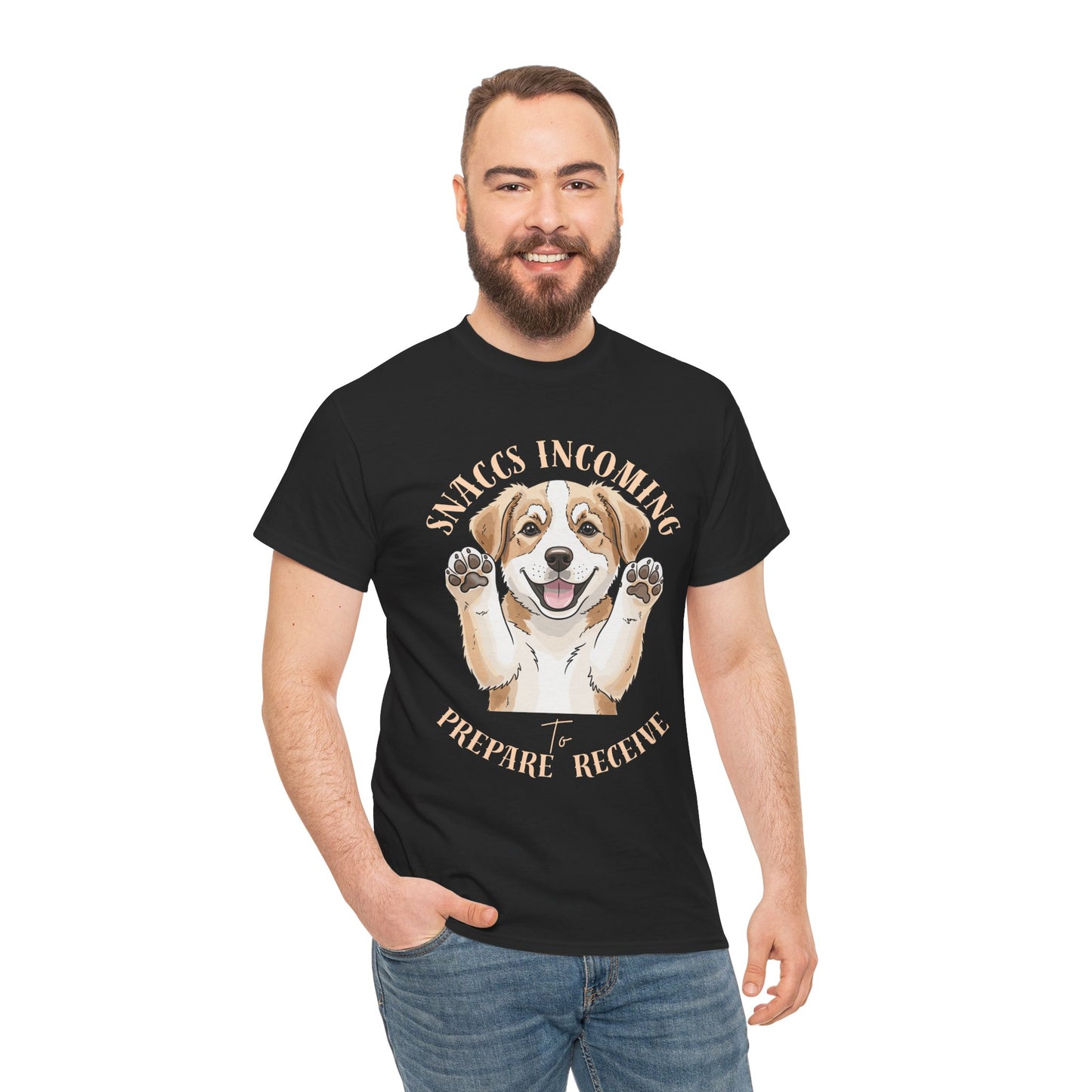 Corgi Puppy Pawprints T‑Shirt — Happy 'Mooorning' Dog Lover Tee
