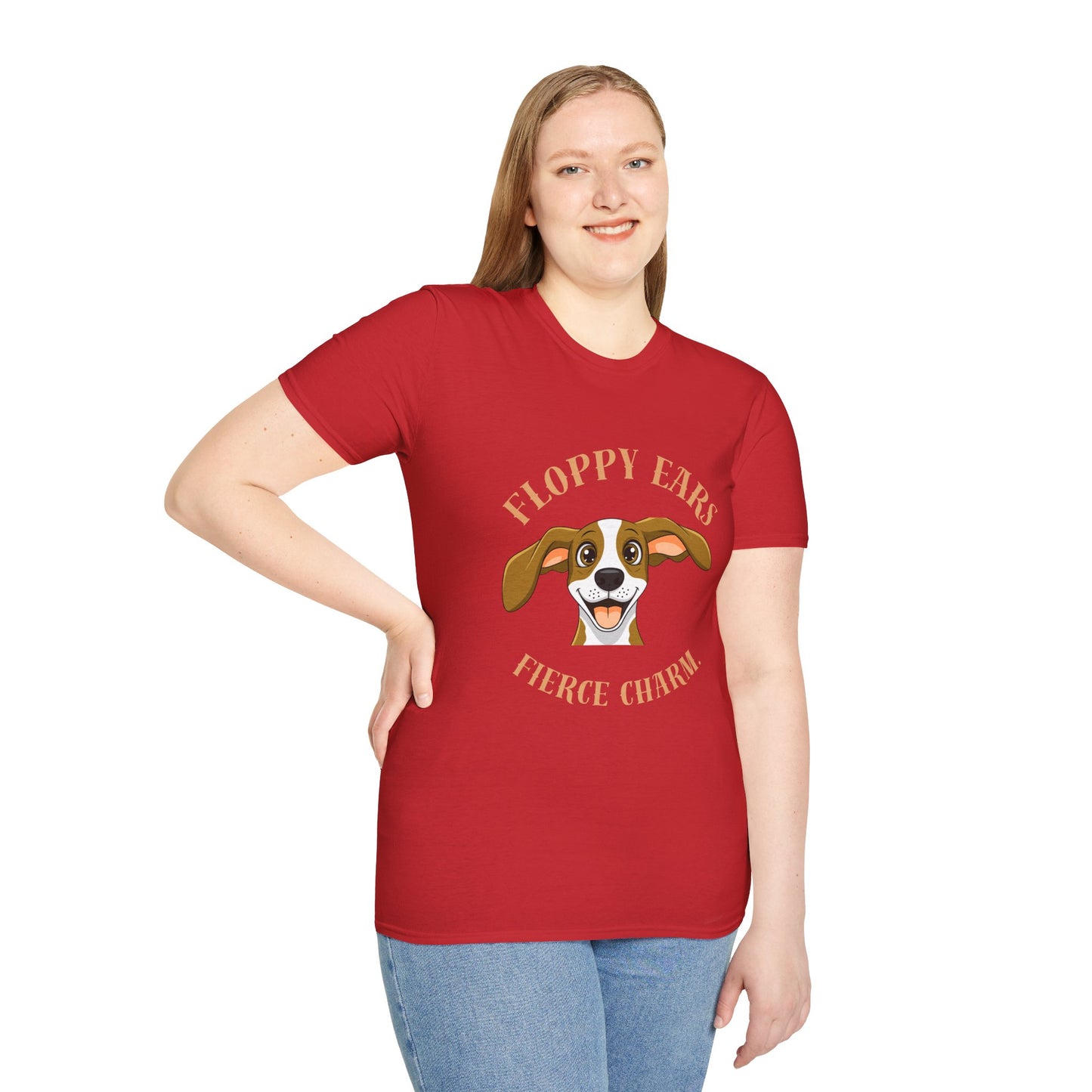 Floppy Ears Fierce Charm Dog T-Shirt — Cute Beagle Puppy Graphic Tee