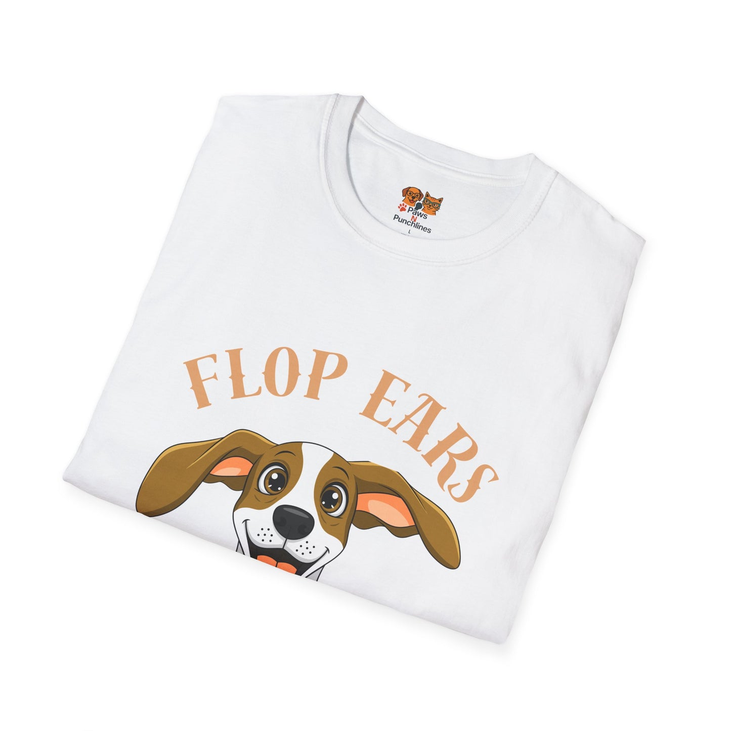 Flop Ears Full Cheer Dog T-Shirt — Cute Happy Pup Graphic Tee