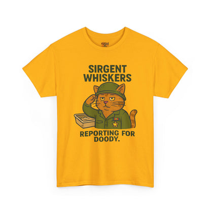 Sirgent Whiskers 'Reporting for Doody' Cat Tee