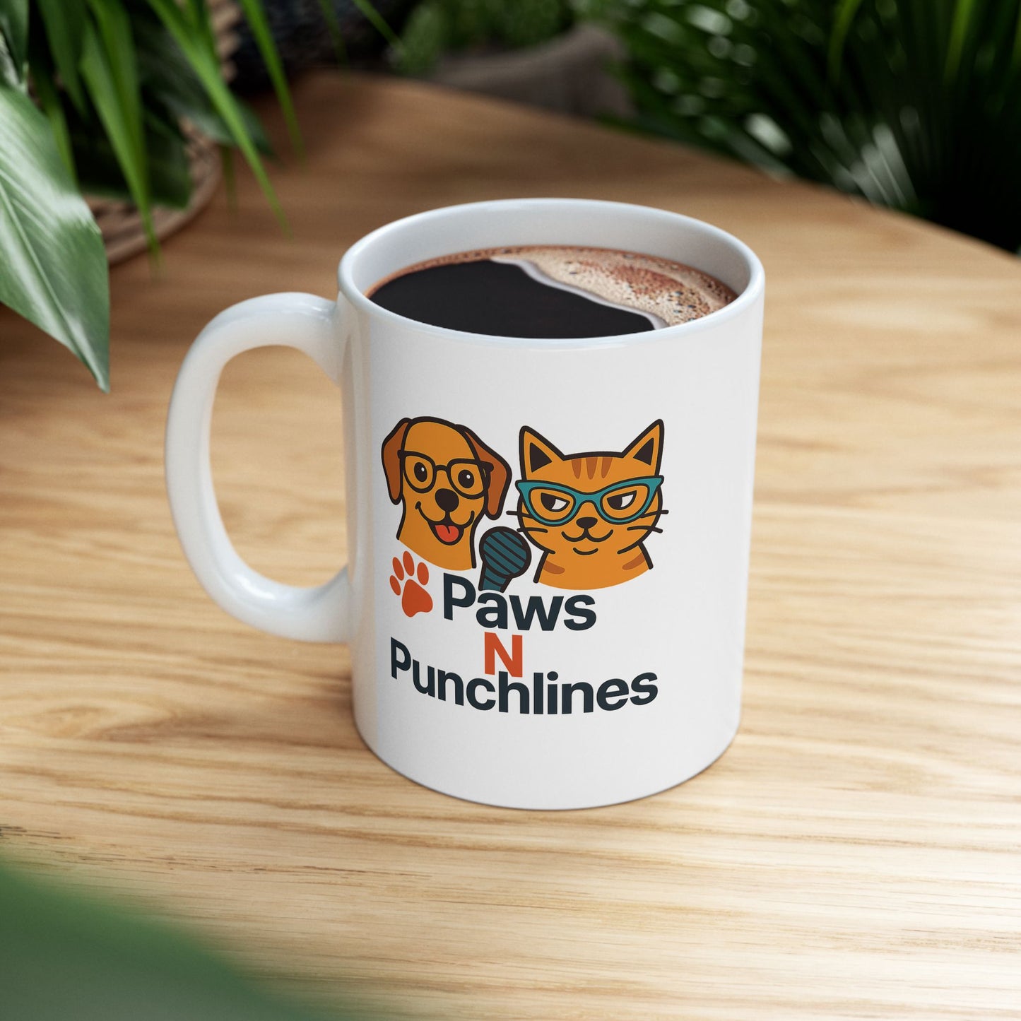 Pet Lover Mug — Cute Cat & Dog Faces with "Purrfect Paws" Text (11oz/15oz)