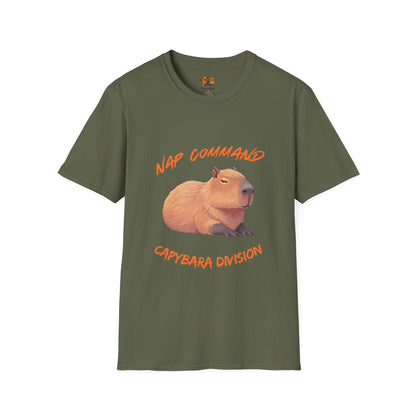 Nap Command Capybara T-Shirt — "Capybara Division" Cute Animal Nap Tee