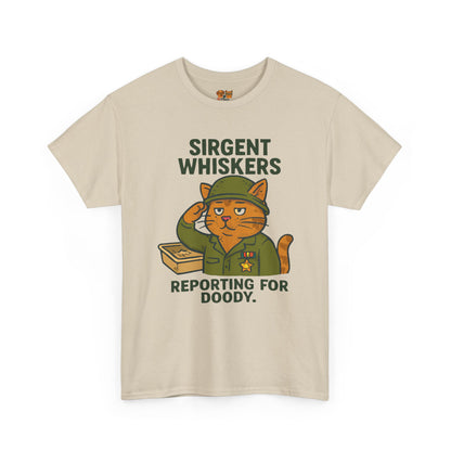 Sirgent Whiskers 'Reporting for Doody' Cat Tee