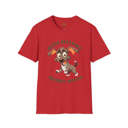 T-Shirt — "Recon Ruffport: Squirrel Spotted" Cute Cartoon Dog Tee