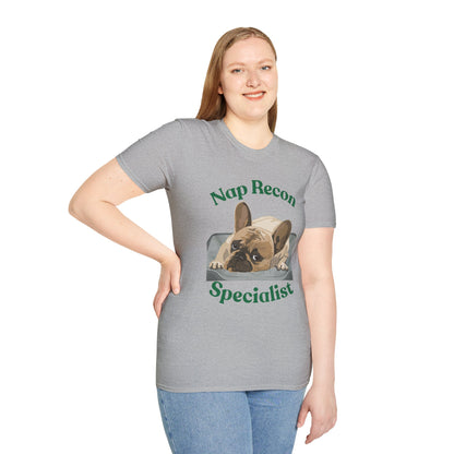 Nap Recon Specialist T-Shirt — Cute French Bulldog Nap Shirt for Dog Lovers