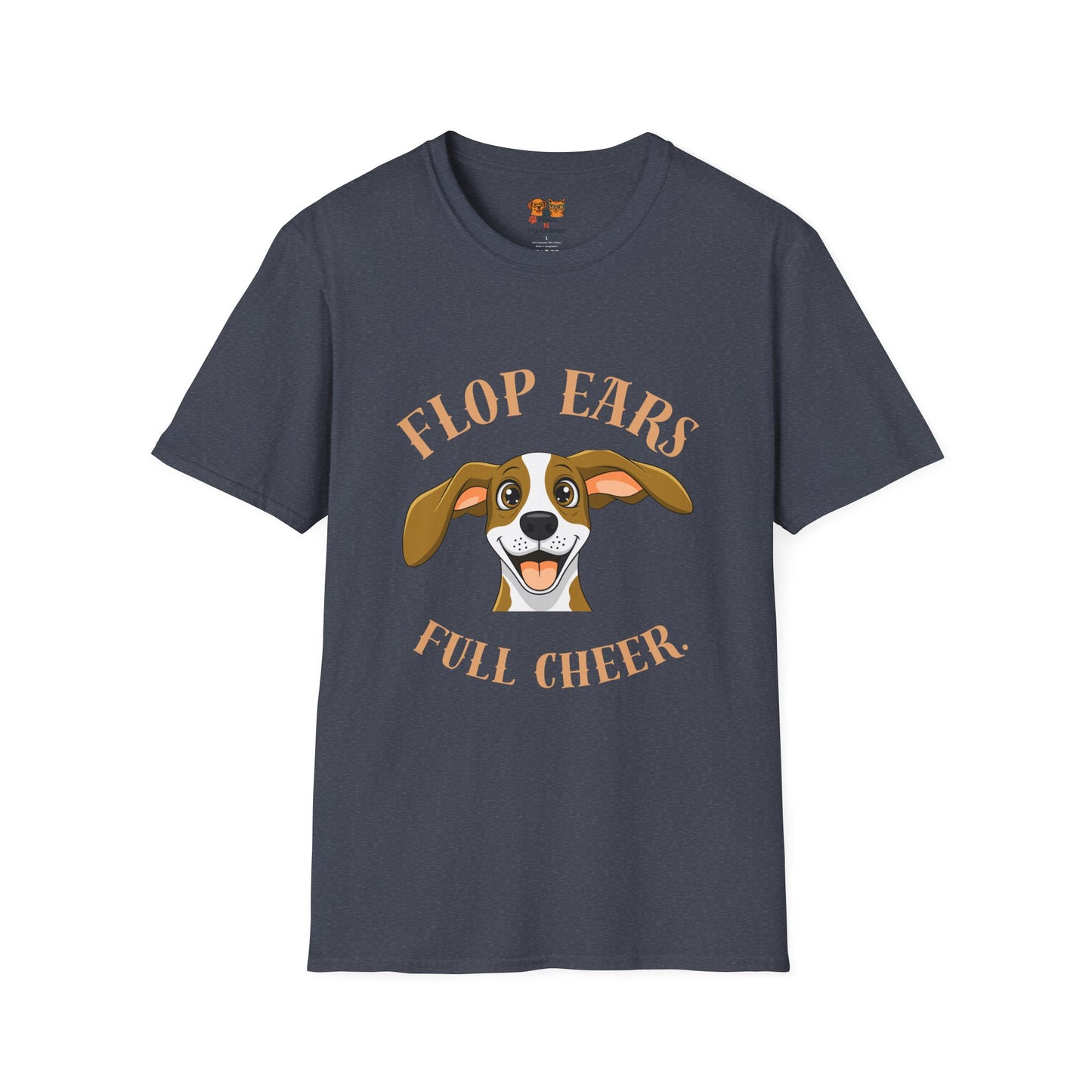 Flop Ears Full Cheer Dog T-Shirt — Cute Happy Pup Graphic Tee