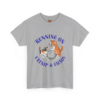 Running on Catnip & Chaos — Tee for Cat Lovers